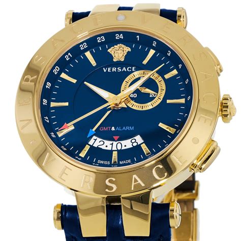 versace v-race gmt alarm gold
